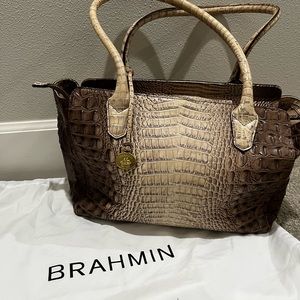 Brahmin Embossed Leather Ombré Bag